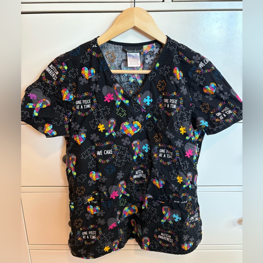Cherokee Colourful Autism Awareness Scrub Top